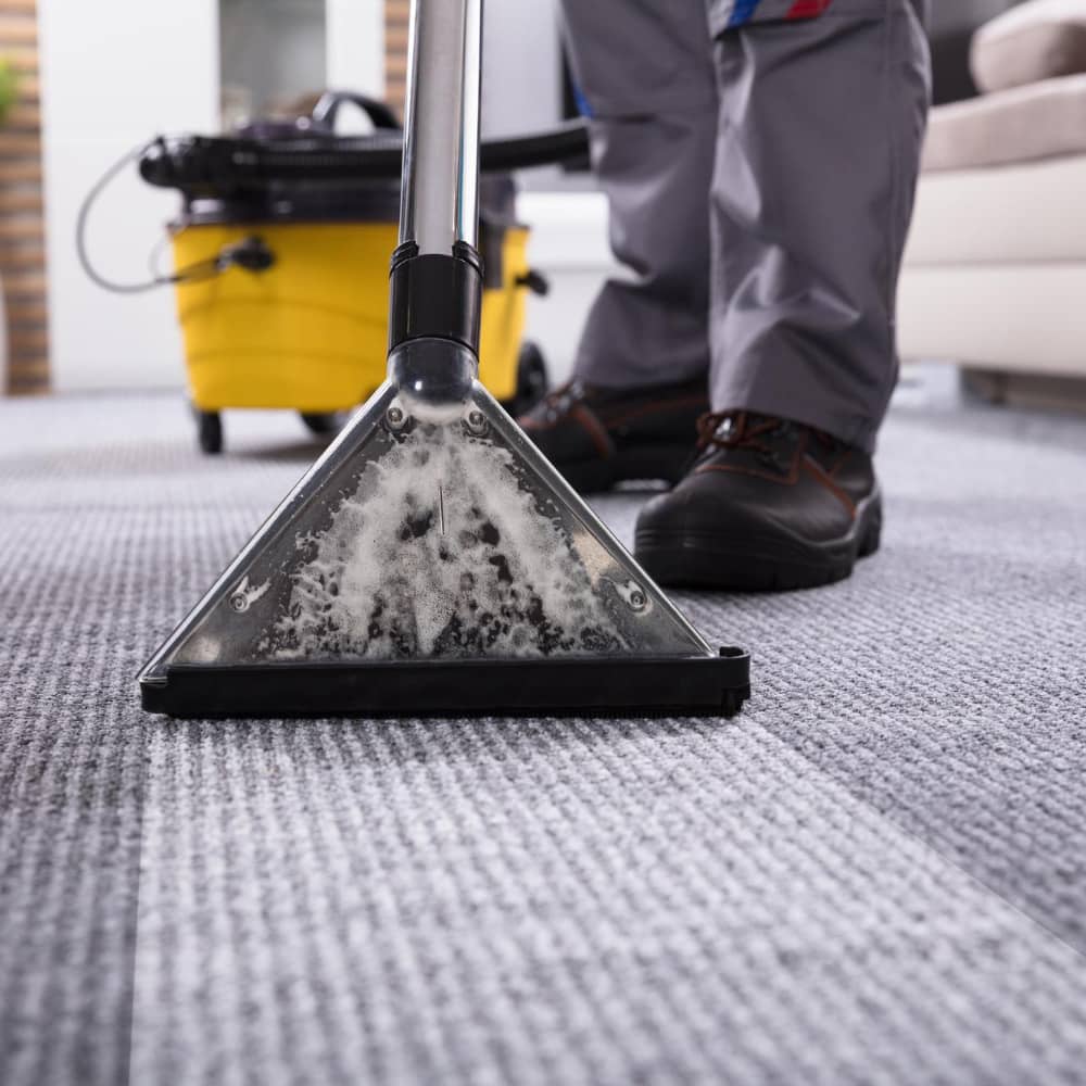 Professional house cleaner working in Alamance County home